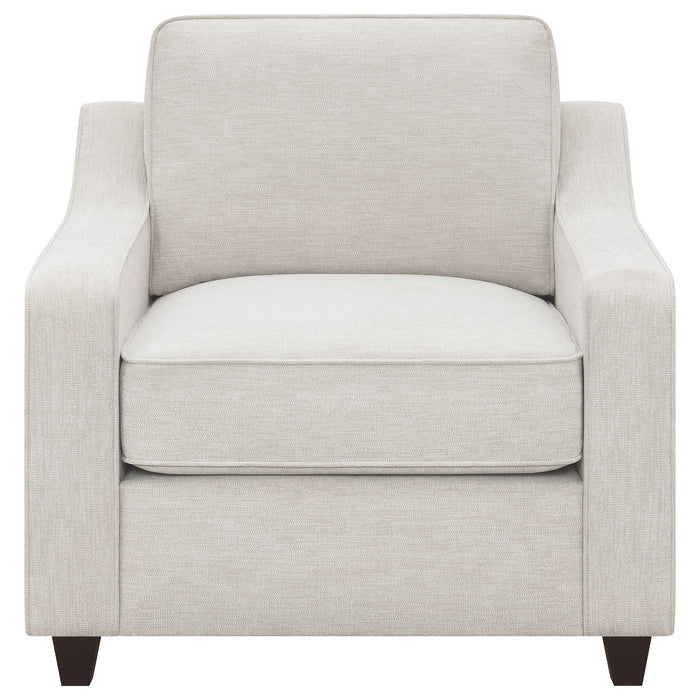 Christine Upholstered Sloped Arm Accent Chair Beige