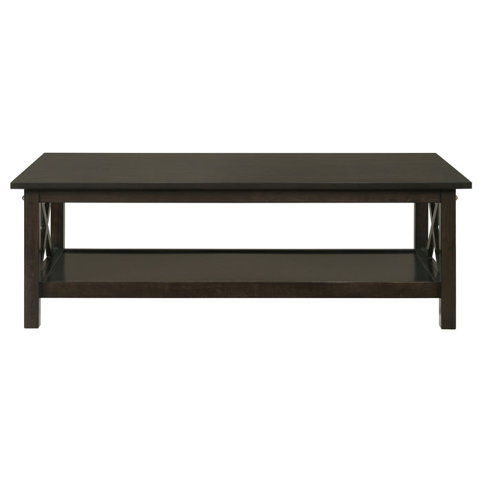 Rachelle 3-piece Rectangular Coffee Table Set Deep Merlot