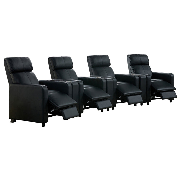 Toohey Upholstered Tufted Recliner Living Room Set Black