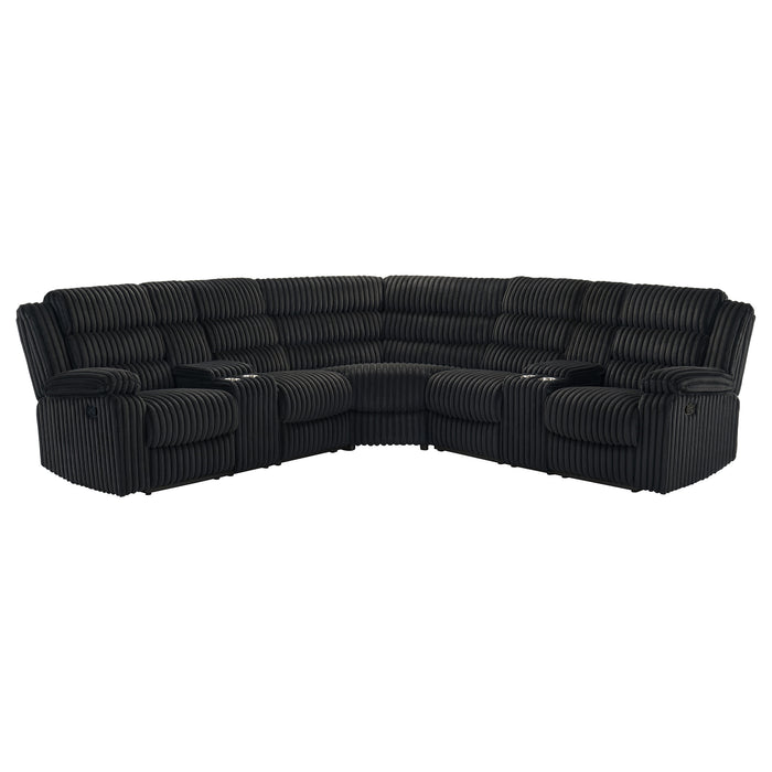Atkinson Upholstered Reclining Sectional Sofa Black