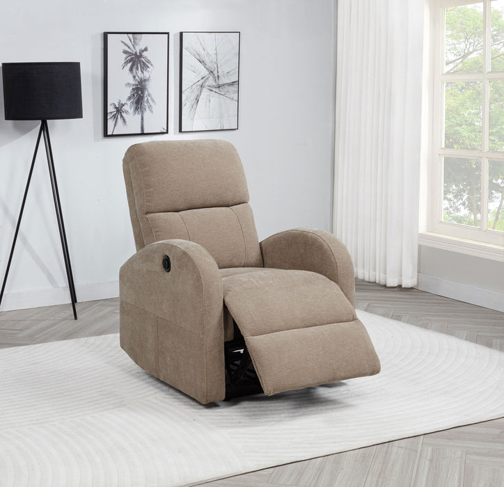Grant Fabric Upholstered Power Recliner Chair Camel