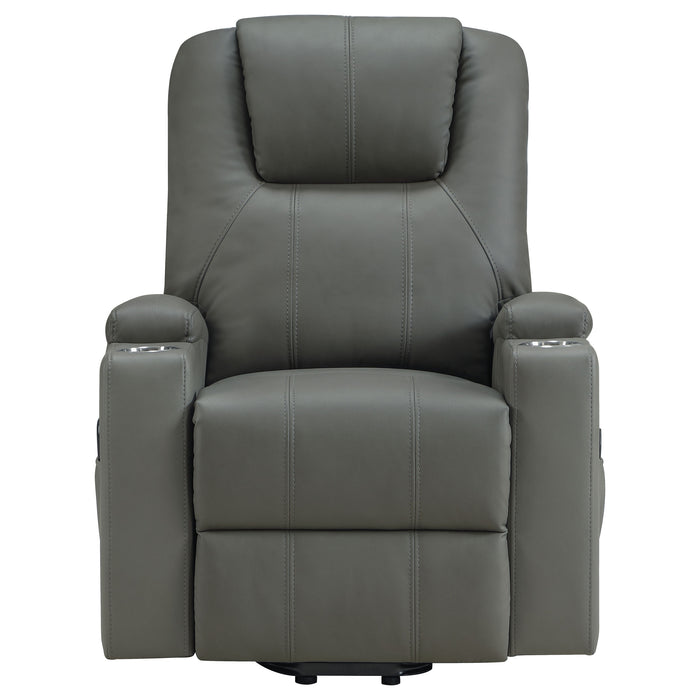 Armstrong Upholstered Power Lift Massage Recliner Grey