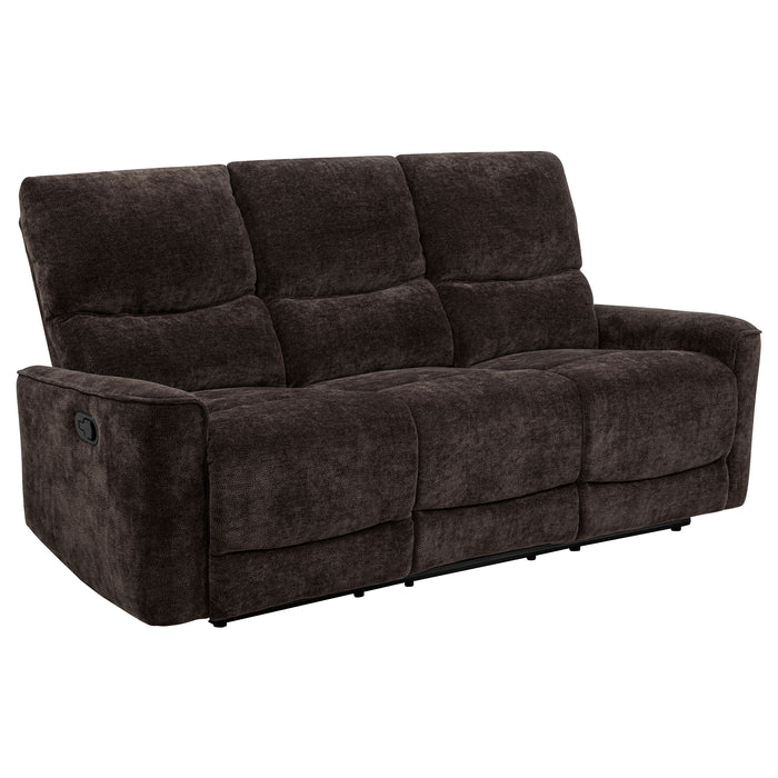 Navarro 2-piece Upholstered Reclining Sofa Set Dark Brown
