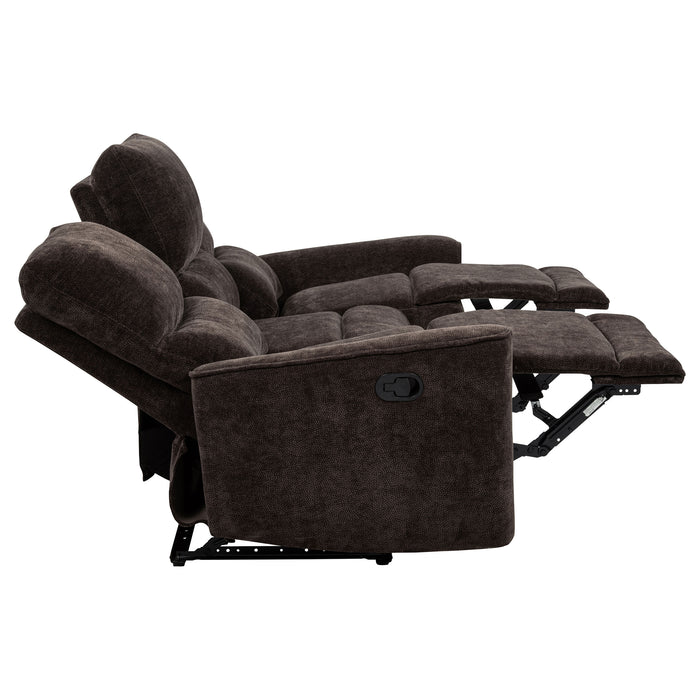 Navarro 2-piece Upholstered Reclining Sofa Set Dark Brown