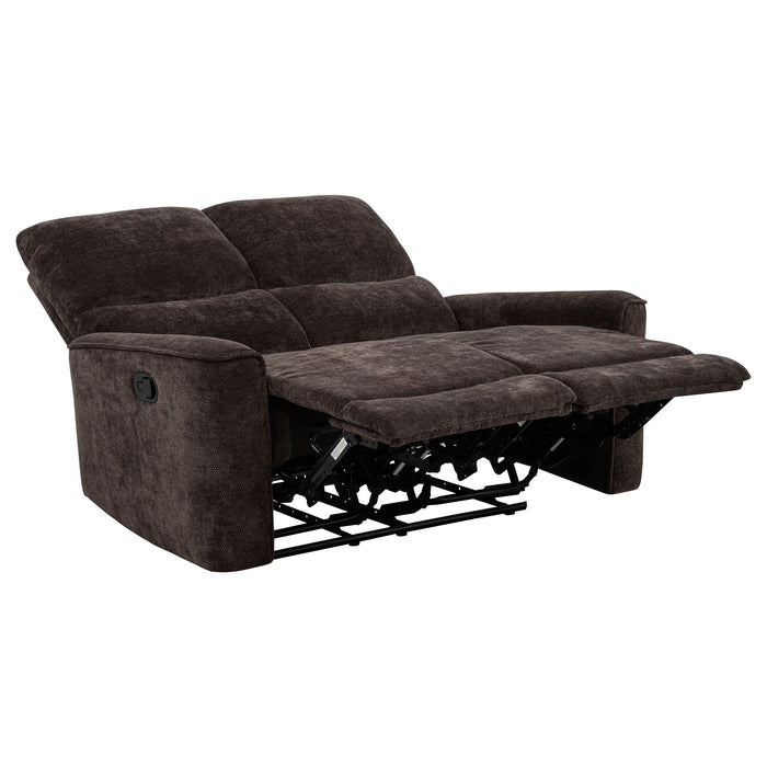 Navarro 2-piece Upholstered Reclining Sofa Set Dark Brown