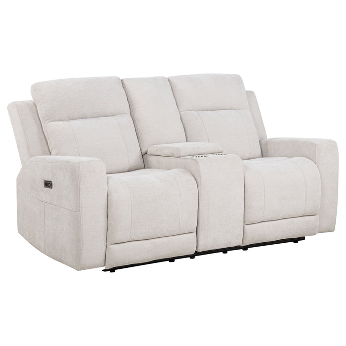 Kennett 3-piece Chenille Power Reclining Sofa Set Ivory