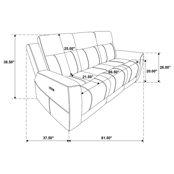 Kennett Chenille Upholstered Power Reclining Sofa Dark Grey