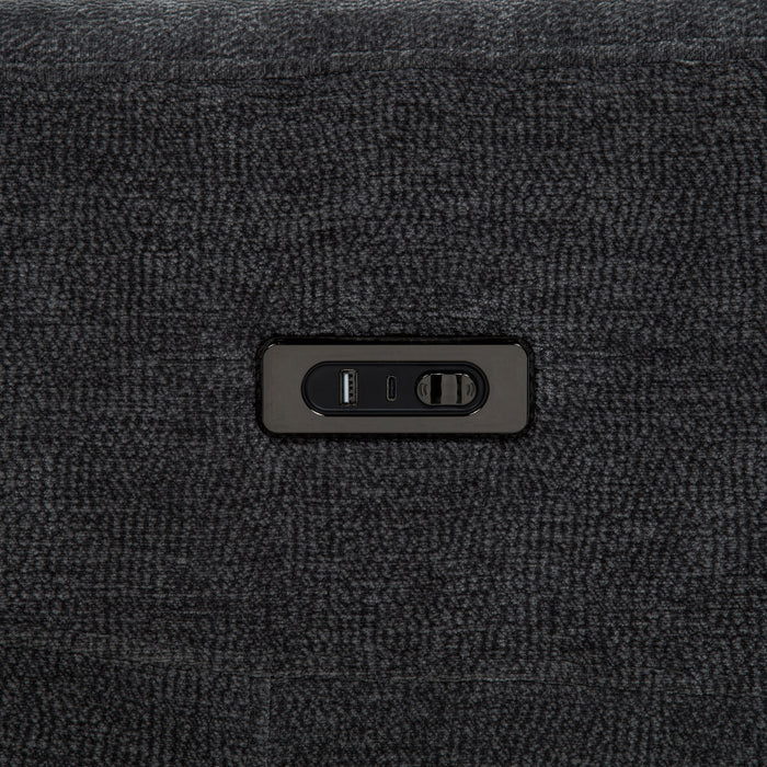 Kennett Chenille Upholstered Power Recliner Chair Dark Grey