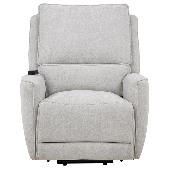 Sylmar Chenille Upholstered Dual Power Lift Recliner Dove Grey
