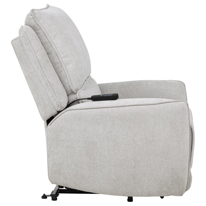 Sylmar Chenille Upholstered Dual Power Lift Recliner Dove Grey