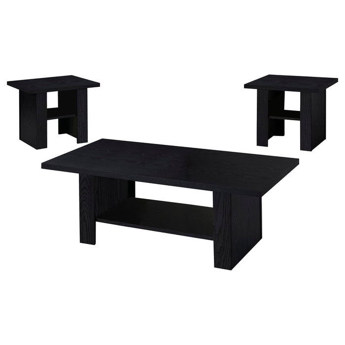 Rodez 3-piece Engineered Wood Coffee Table Set Black