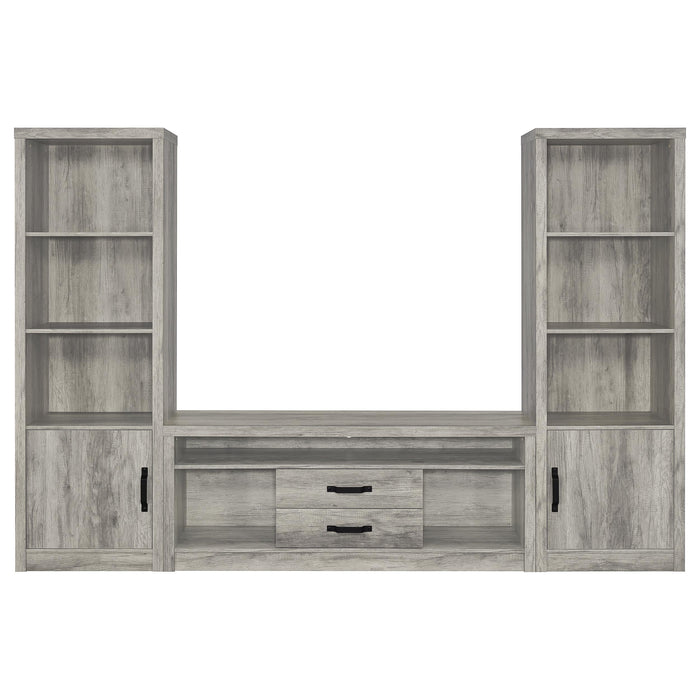 Burke 3-piece 59-inch TV Entertainment Center Grey Driftwood