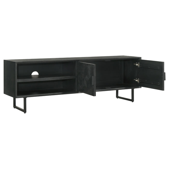Marsden 2-door Mango Wood 70-inch TV Stand Charcoal Black