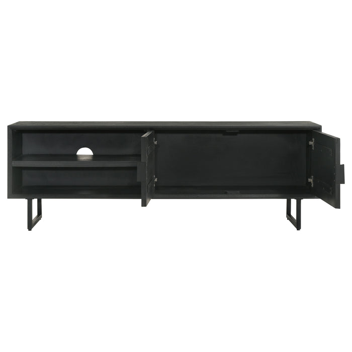 Marsden 2-door Mango Wood 70-inch TV Stand Charcoal Black