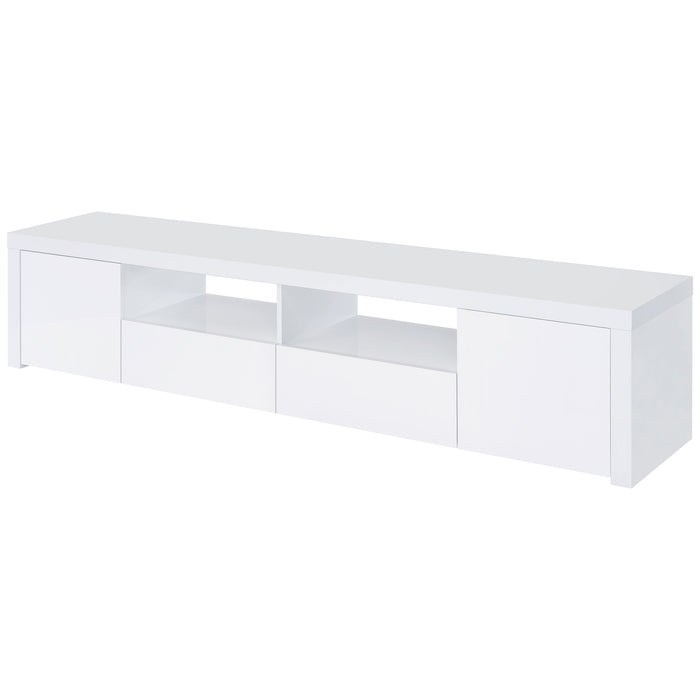 Jude 2-door Engineered Wood 79-inch TV Stand High Gloss White