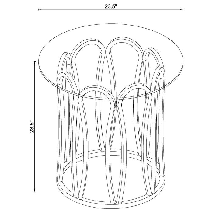 Monett 2-piece Coffee and End Table Set Chocolate Chrome
