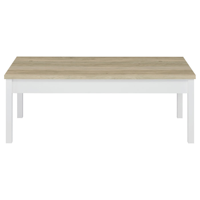 Stacie 3-piece Coffee Table Set Distressed Pine and White