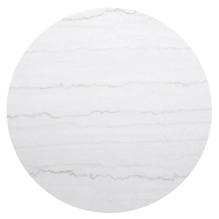 Jason Round White Marble Top Coffee Table Charcoal