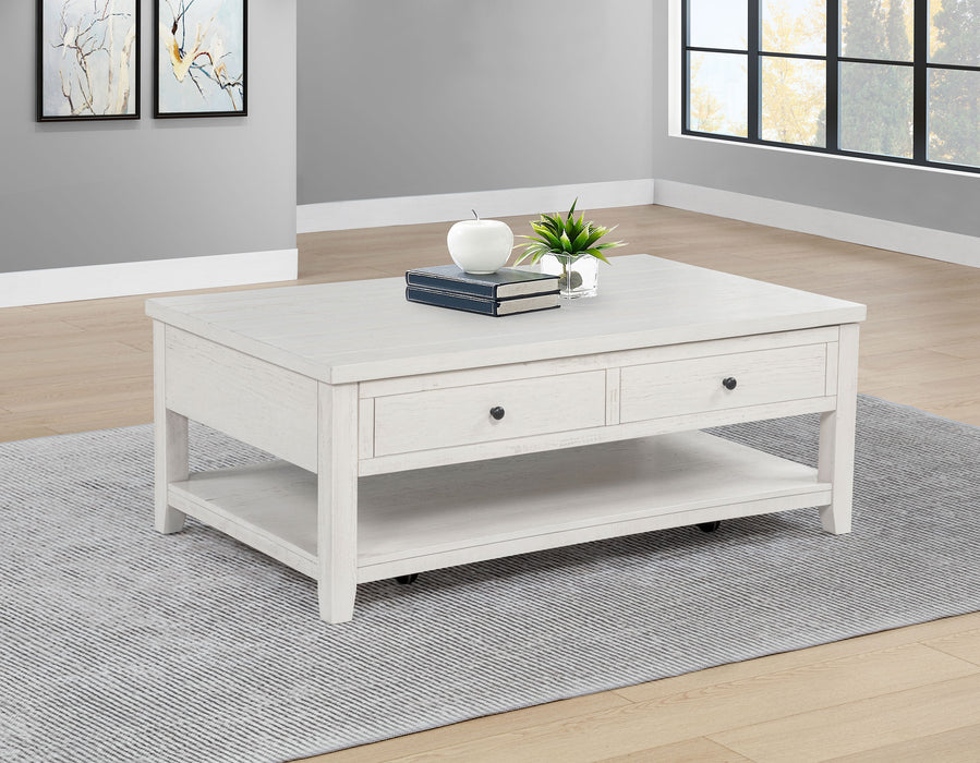 Payne 48-inch Mobile Lift Top Coffee Table Distressed White