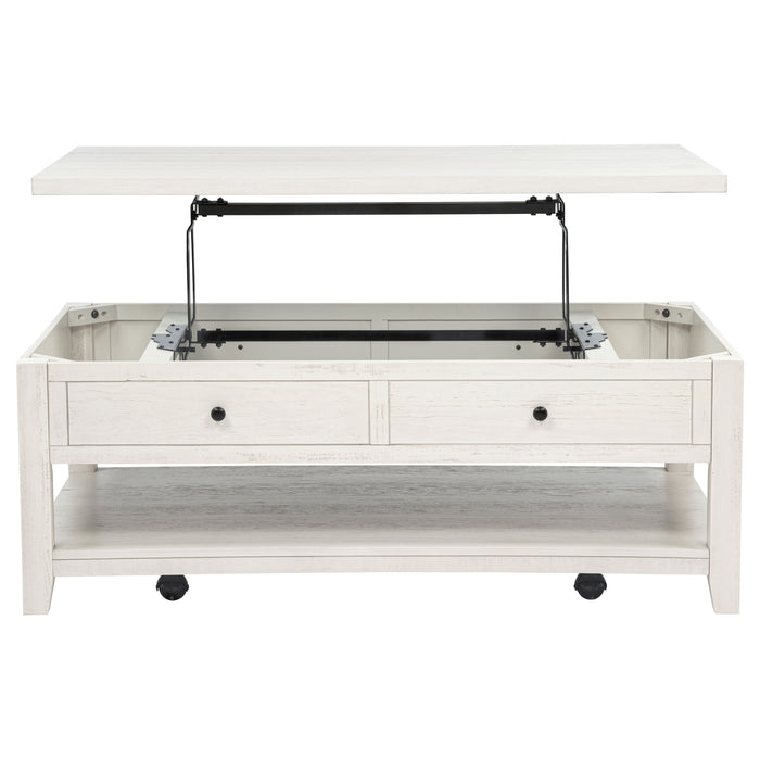 Payne 48-inch Mobile Lift Top Coffee Table Distressed White