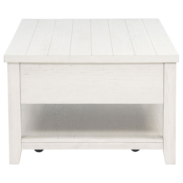 Payne 48-inch Mobile Lift Top Coffee Table Distressed White