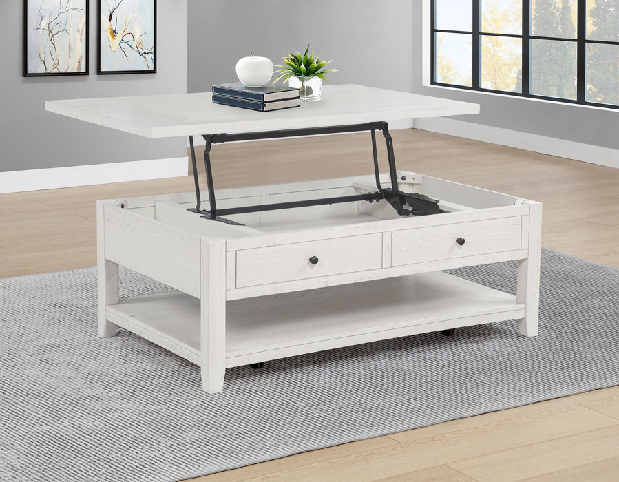 Payne 48-inch Mobile Lift Top Coffee Table Distressed White