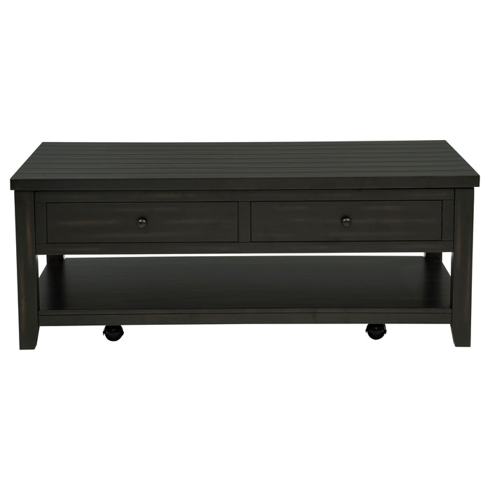 Payne 48-inch Mobile Lift Top Coffee Table Distressed Java