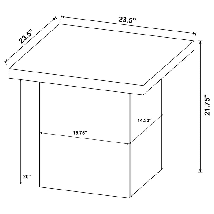 Devar 3-piece Square Coffee and End Table Set Dark Pine