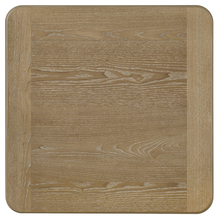 Adina Square Wood Side End Table Distressed Light Brown