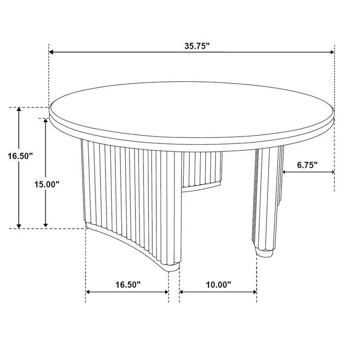 Adina 2-piece Round Coffee Table Set Distressed Light Brown