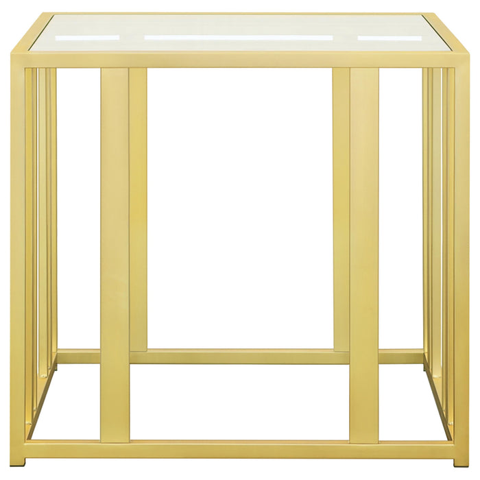 Adri 3-piece Coffee and End Table Set Matte Brass