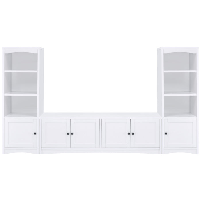 Laughlin 3-shelf Engineered Wood Media Tower White