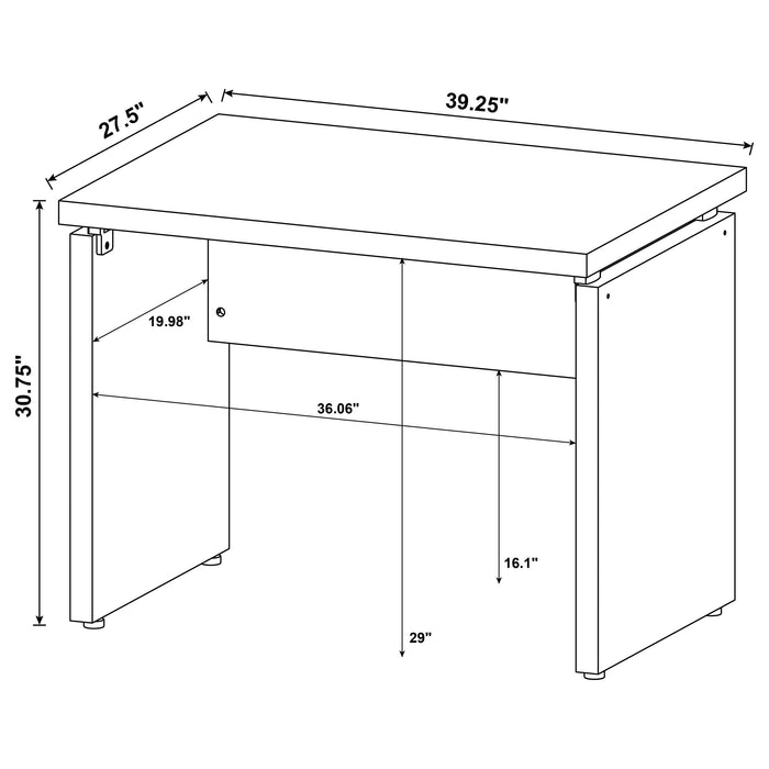 Skylar 39-inch Engineered Wood Writing Desk Cappuccino