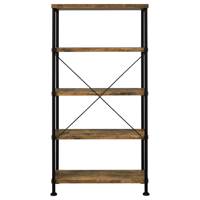 Analiese 63-inch 4-shelf Bookshelf Rustic Nutmeg
