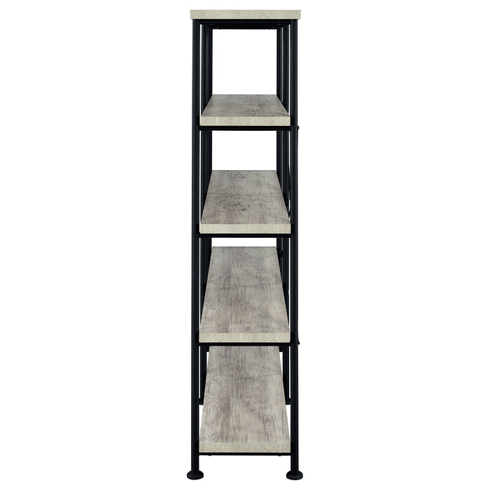 Analiese 63-inch 4-shelf Double Bookshelf Grey Driftwood