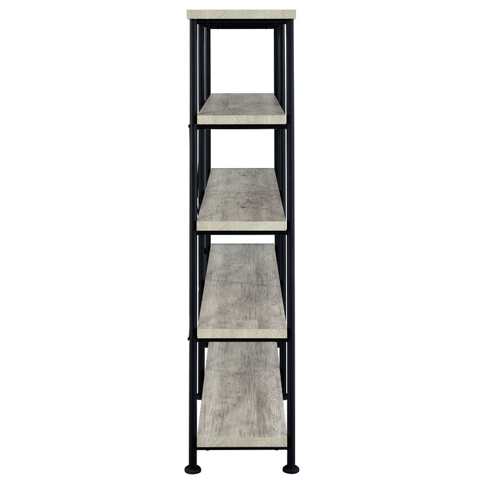 Analiese 63-inch 4-shelf Double Bookshelf Grey Driftwood