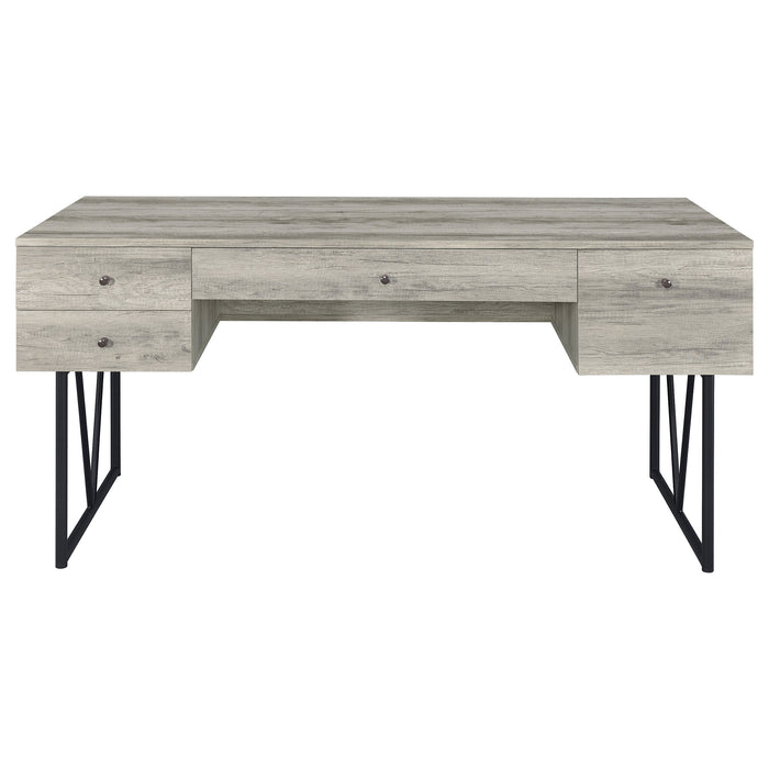 Analiese 63-inch 4-drawer Writing Desk Grey Driftwood