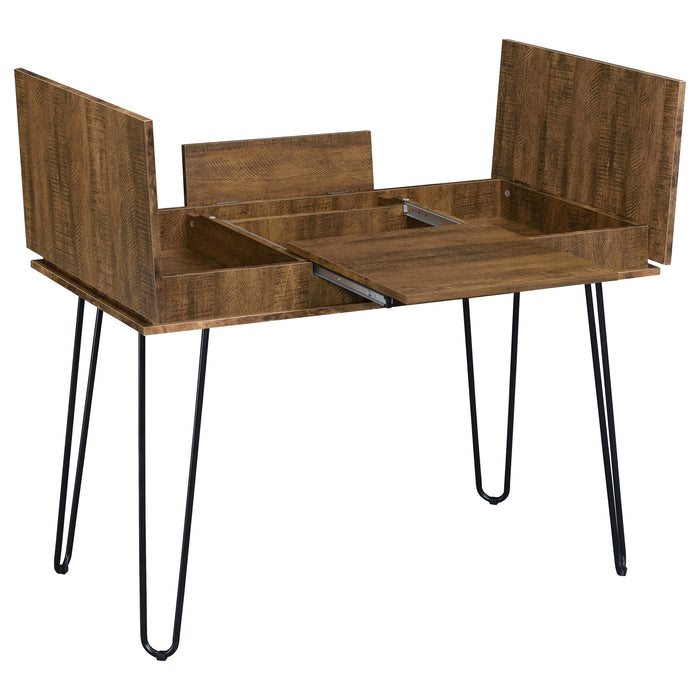 Sheeran 47-inch Writing Desk with Storage Rustic Amber