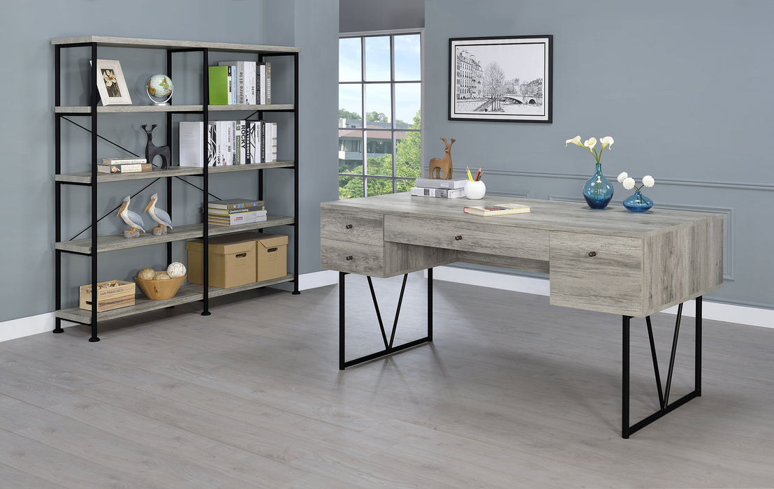 Analiese 63-inch 4-drawer Writing Desk Grey Driftwood