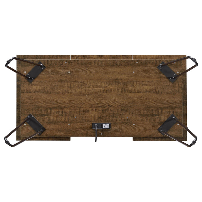 Sheeran 47-inch Writing Desk with Storage Rustic Amber