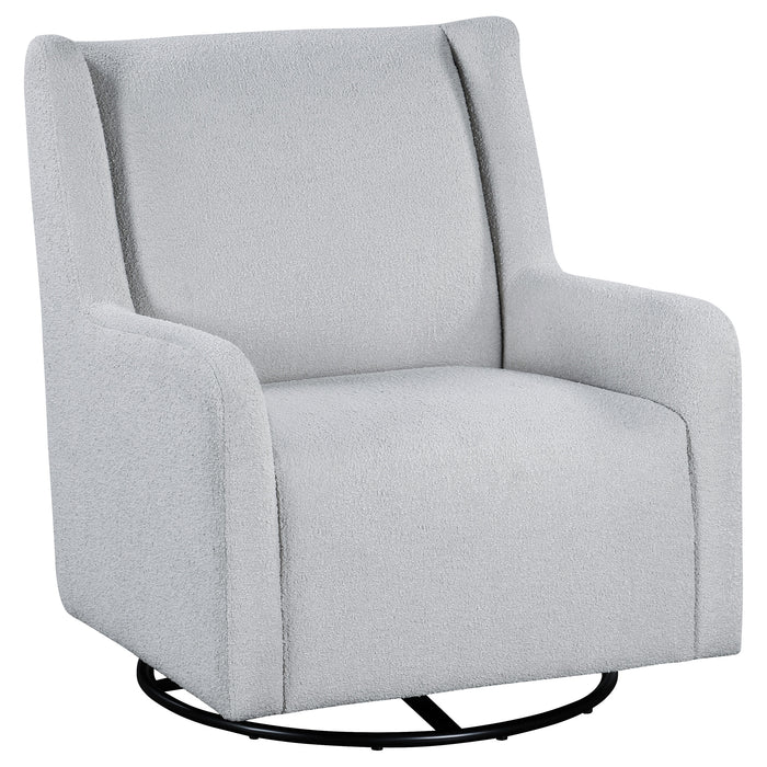Serra Boucle Upholstered Swivel Glider Dove Grey