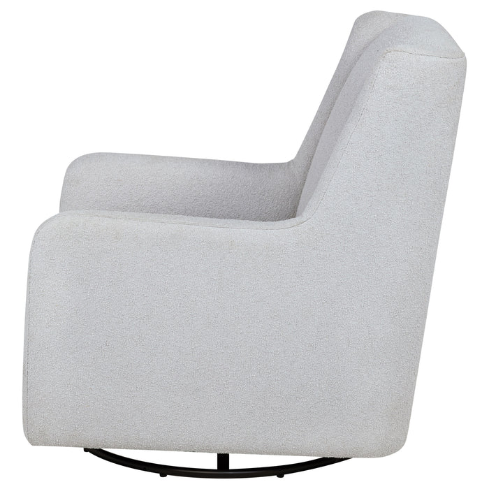 Serra Boucle Upholstered Swivel Glider Dove Grey