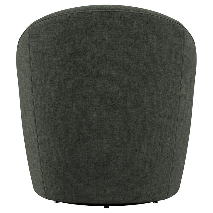 Leon Upholstered Barrel Accent Swivel Chair Hunter Green
