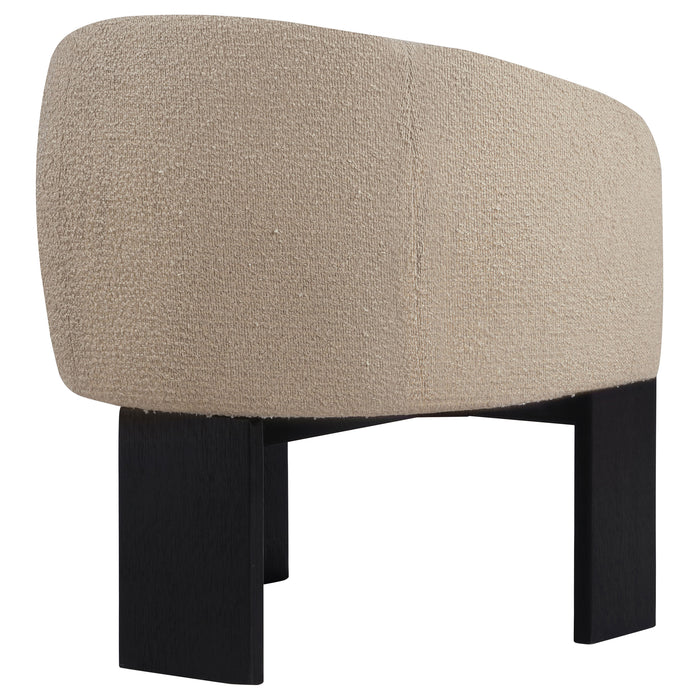Valdez Boucle Upholstered Barrel Back Accent Chair Beige