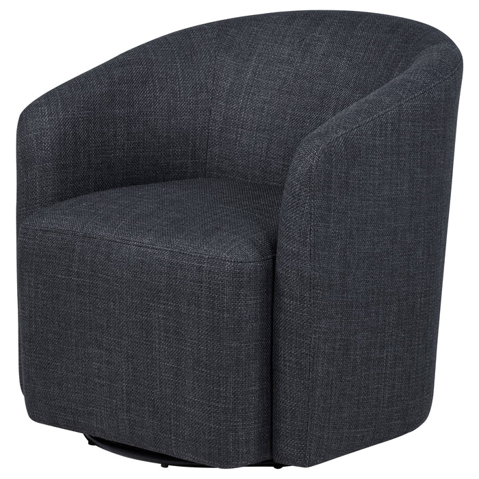Mossbrook Fabric Upholstered Swivel Accent Chair Anthracite