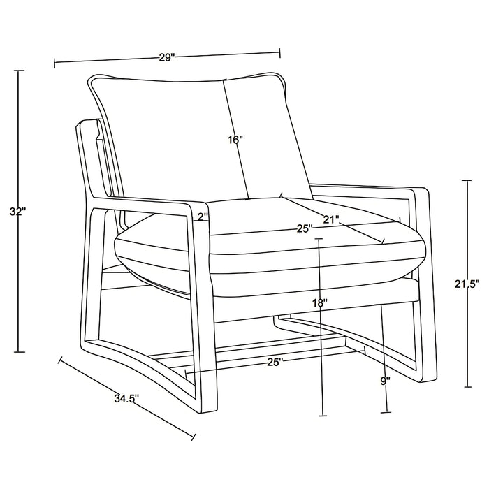 Geneva Boucle Upholstered Wood Arm Accent Chair Sand