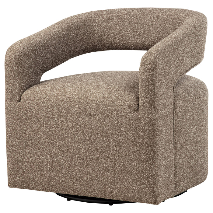 Westhill Boucle Upholstered Swivel Accent Chair Rocky Road