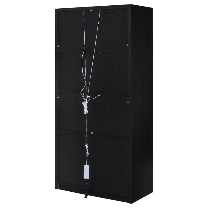 Riva 4-door Tall Accent Display Cabinet LED Lighting Black