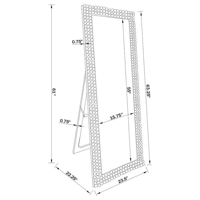 Mckay 24 x 63 Inch Acrylic Frame Standing Mirror Smokey Grey