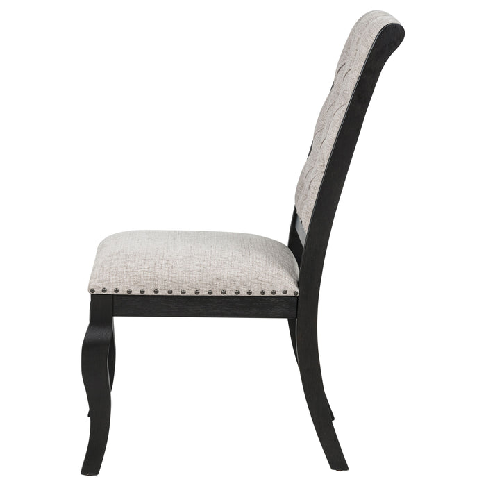 Phelps Upholstered Dining Side Chair Tobacco and Distressed Noir